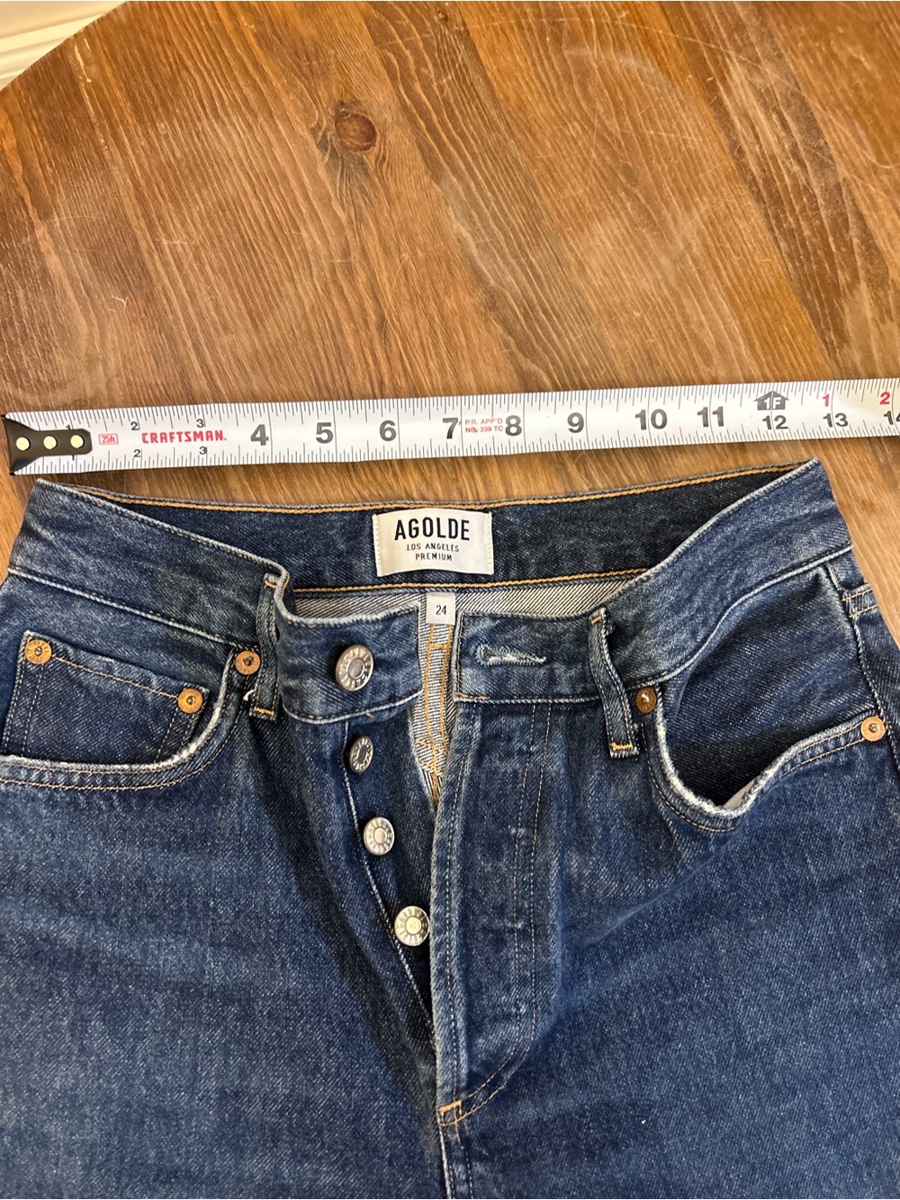 Agolde dark blue button-fly denim jeans